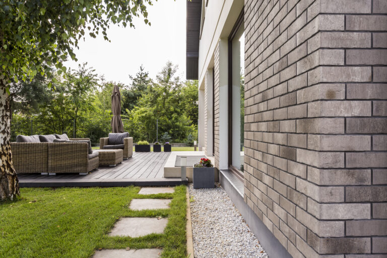 House in the suburbs with big patio